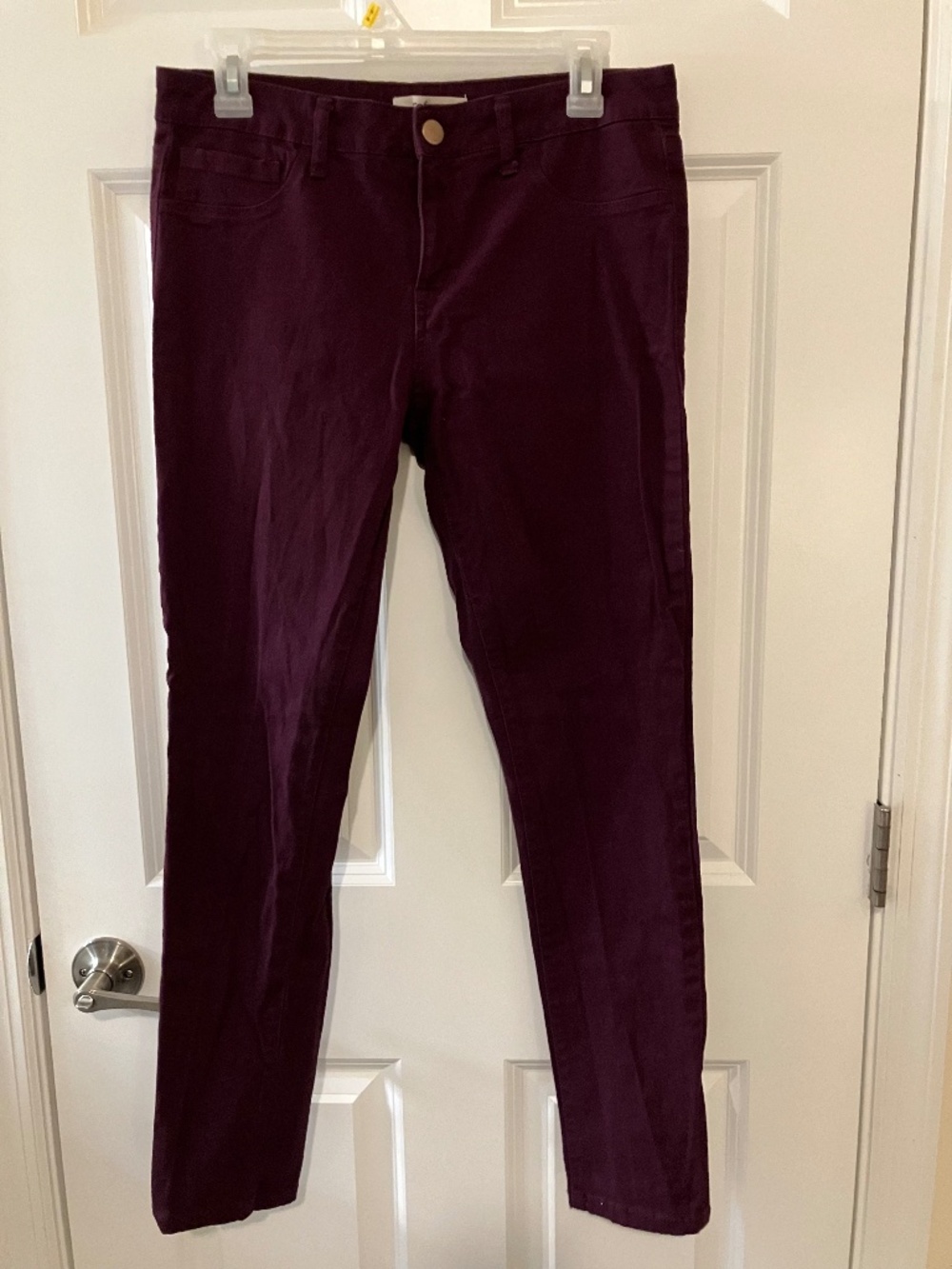 Refuge size 10 plum purple low rise stretch skinny pants